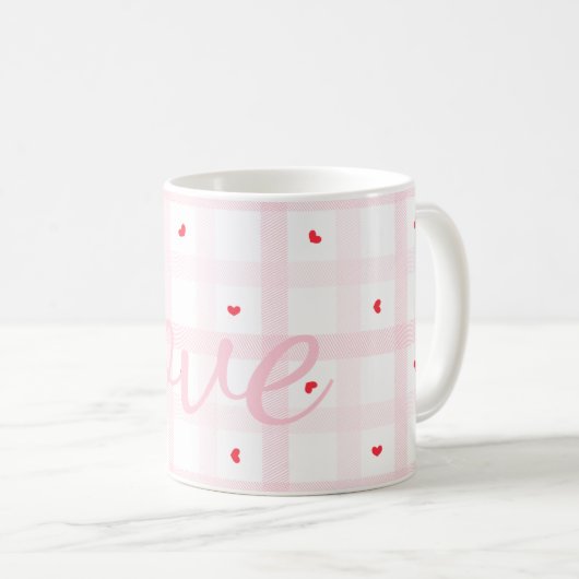 Mug Editable Love Heart Pattern Cute Romantic Seamless (Devant droit)
