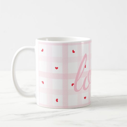 Mug Editable Love Heart Pattern Cute Romantic Seamless (Gauche)