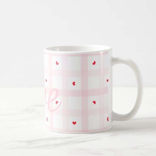 Mug Editable Love Heart Pattern Cute Romantic Seamless (Droite)