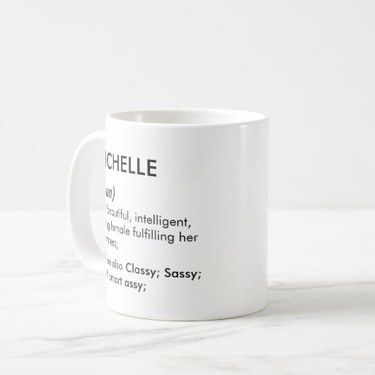 Mug Editable Michelle name definition, custom name (Devant gauche)