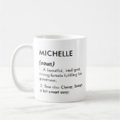 Mug Editable Michelle name definition, custom name (Gauche)