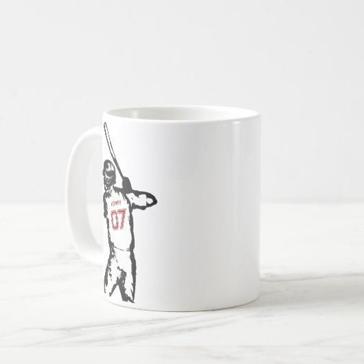 Mug Editable Name & Jersey Number Baseball Birthday (Devant gauche)