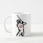 Mug Editable Name & Jersey Number Baseball Birthday (Gauche)