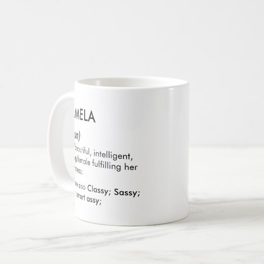 Mug Editable Pamela name definition, custom name (Devant gauche)
