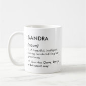 Mug Editable Sandra name definition, custom name (Gauche)