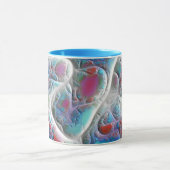 Mug Édredon bleu et blanc - plaisir de magenta et (Centre)