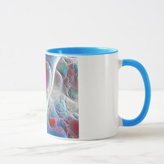 Mug Édredon bleu et blanc - plaisir de magenta et (Droite)