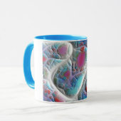 Mug Édredon bleu et blanc - plaisir de magenta et (Devant gauche)