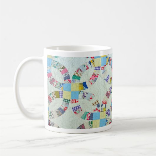 Mug Édredon de patchwork coloré (Gauche)