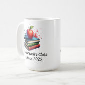 Mug Éducateur/Enseignant Livres Minimaliste Rouge Pers (Devant gauche)