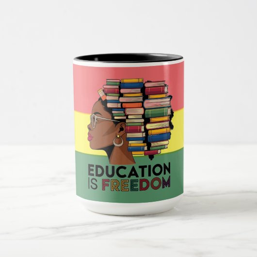 Mug Education Is Freedom Afro Profile Design  (Centre)