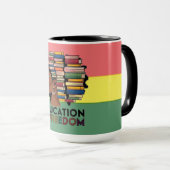 Mug Education Is Freedom Afro Profile Design  (Devant droit)