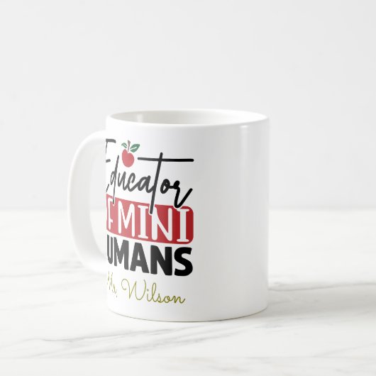 Mug Educator of Mini Humans Notebook – Funny Teacher (Devant gauche)
