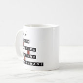 Mug Educator Teacher Word Tile Black Custom Text (Devant gauche)