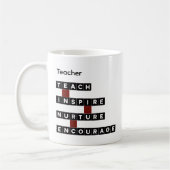 Mug Educator Teacher Word Tile Black Custom Text (Gauche)