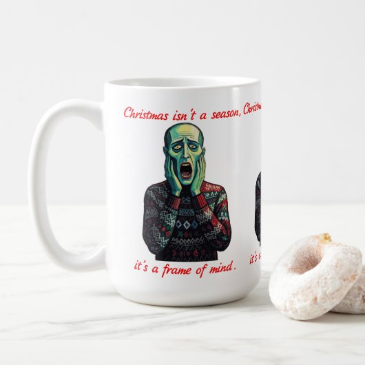 Mug Edvard Munch Noël n'est pas une saison (Avec donut)