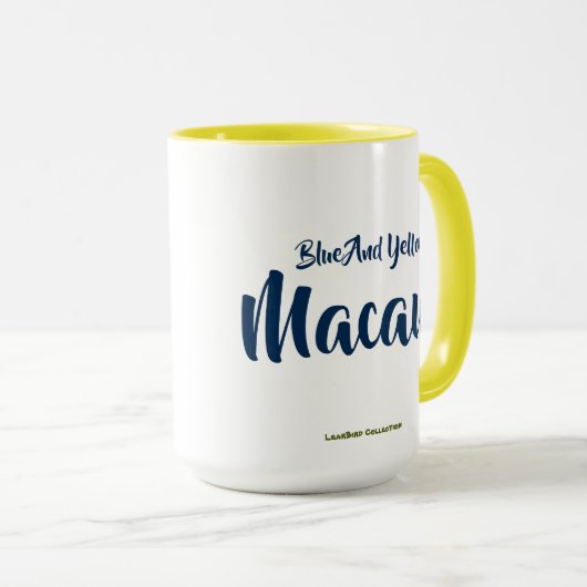 Mug Edward Lear Collection D'Oiseaux Macaw Bleu Et Jau (Devant droit)