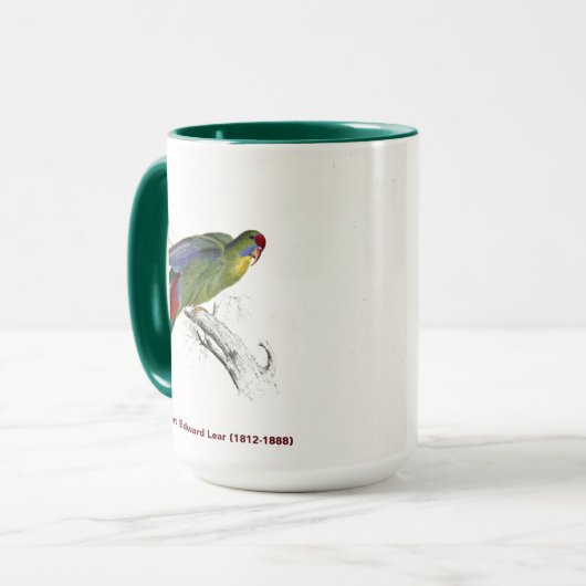 Mug Edward Lear Collection d'oiseaux Perruche à perche (Devant gauche)