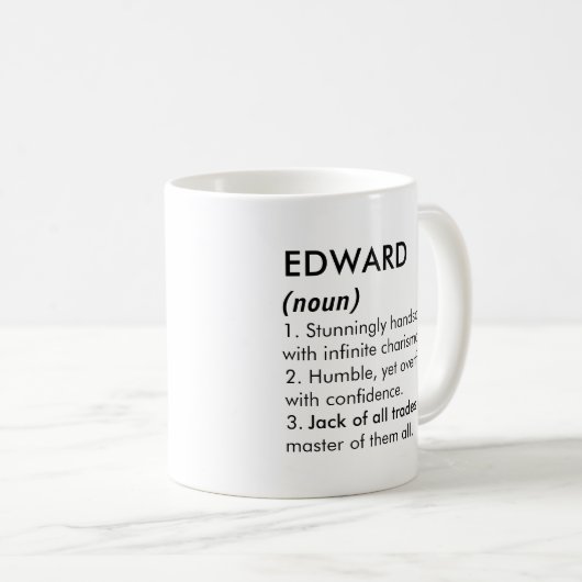 Mug Edward name, Editable name, Custom name (Devant droit)