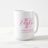 Mug Edyle nom signifiant texte rose monogramme (Devant droit)