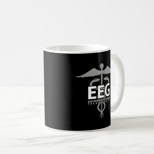 Mug Eeg Tech Eeg Par Exemple Avec Caduceus Avant (Devant droit)