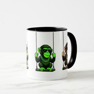 Mug, een serie kaartapen op schommels. mok