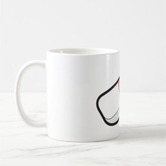 Mug Effaceur rose et blanc (Gauche)
