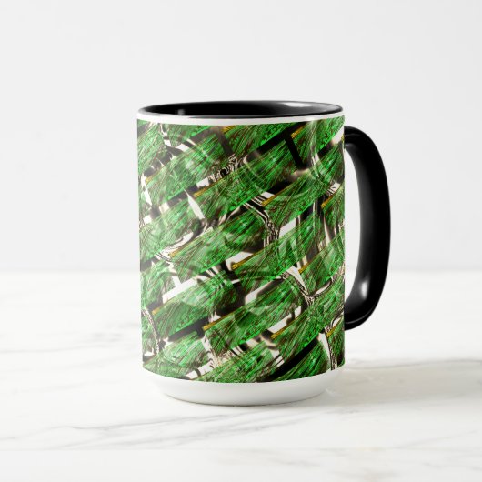 Mug Effet de mur vert clair et bulles blanches? (Devant droit)