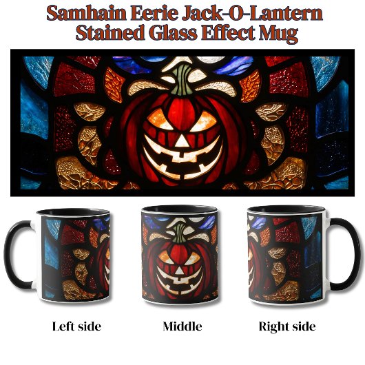 Mug Effet de vitrail de citrouille effrayant de Samhai