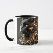 Mug Effet Métal Moulé Luxe Art Chat (Gauche)