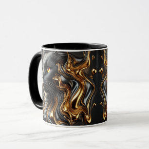 Mug Effet Métal Moulé Luxe Art Chat