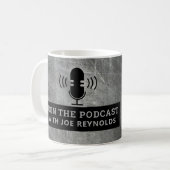 Mug Effet métallique rayé, Podcaster, Podcast Advert (Devant gauche)