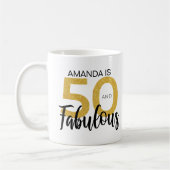 Mug Effet Noir et Or 50e anniversaire Personnalisé (Gauche)