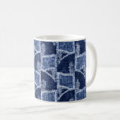 Mug Effet teint d'Indigo - Graphique de graphique à mo (Devant droit)