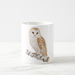 Mug Effraie sur une branche de bouleau