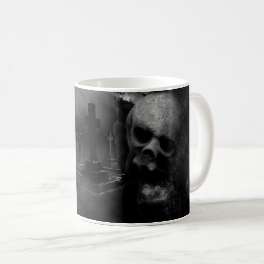 Mug Éffrayant cimetière Gruesome, Halloween (Devant droit)