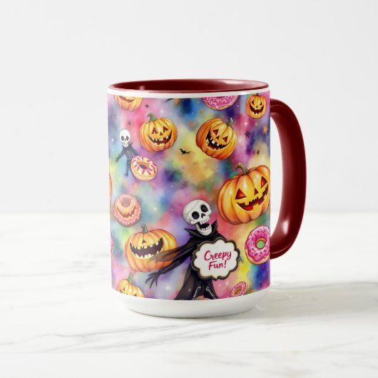 Mug Éffrayant Fun, Halloween, par Natasha Us (Devant droit)