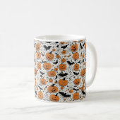 Mug Éffrayant Halloween Citrouilles et chauves-souris (Devant droit)