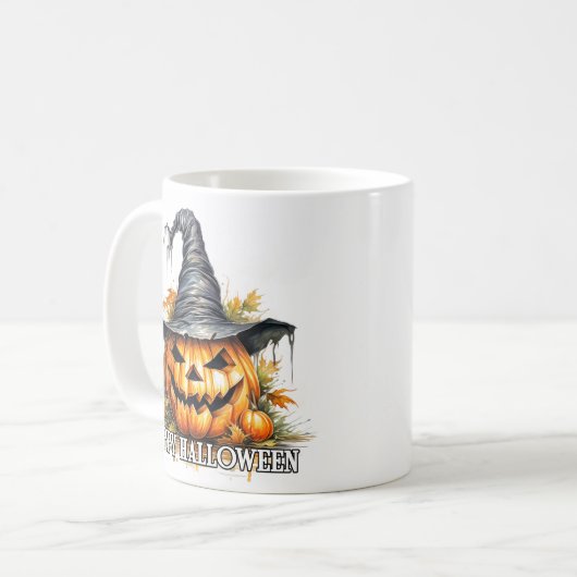 Mug Éffrayant Happy Halloween Citrouille (Devant gauche)