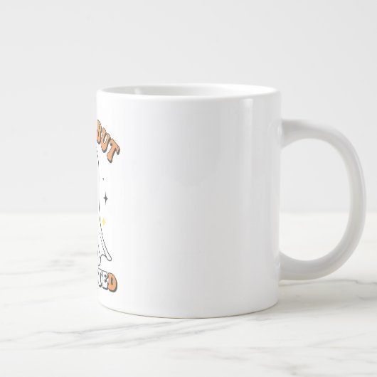 Mug éffrayant, Mais Cafféiné Mignonne Design Fantô (Droite)