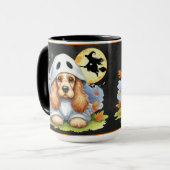 Mug Éffrayant mignon Cocker Spaniel Ghost Chien Hallow (Devant gauche)