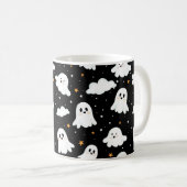 Mug Éffrayant mignon Halloween Ghost Nuageux Star Sky (Devant droit)