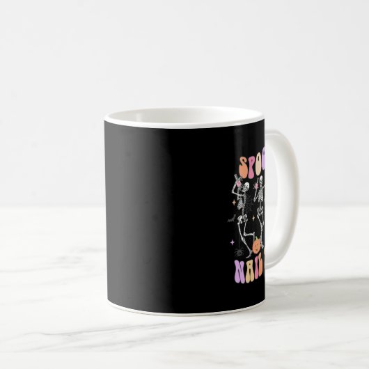 Mug Éffrayant Nail Tech Funny Skeleton Nail Tech Hallo (Devant droit)