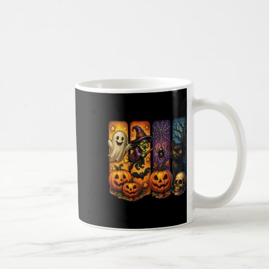 Mug Éffrayant Retro Ghost Witch Funny Halloween Garçon (Droite)
