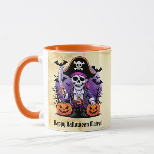 Mug Éffrayant Skeleton Pirate Happy Halloween (Gauche)