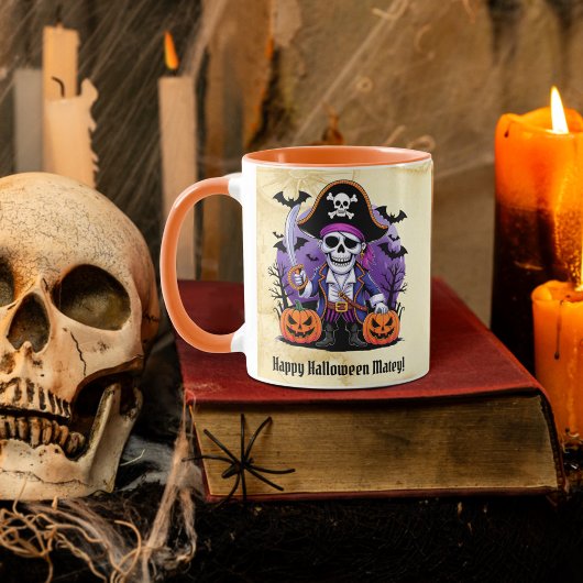 Mug Éffrayant Skeleton Pirate Happy Halloween
