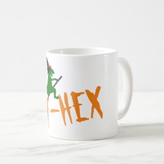 Mug Éffrayant T-hex T-rex sorcière drôle halloween (Devant droit)