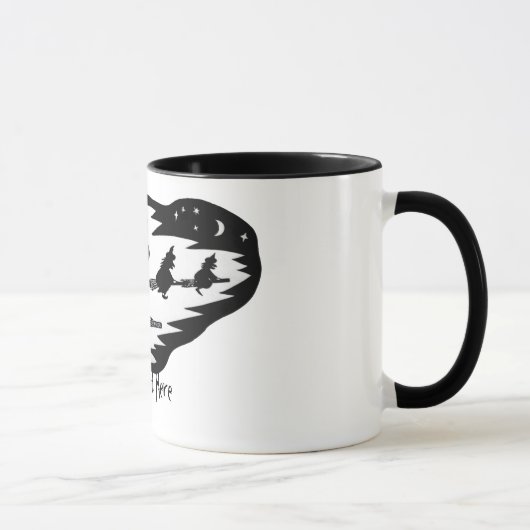 Mug éffrayante effroi volant sorcières noires sur bagu (Droite)