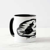 Mug éffrayante effroi volant sorcières noires sur bagu (Devant gauche)