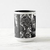 Mug Éffrayante fille gothique noire et blanche (Centre)